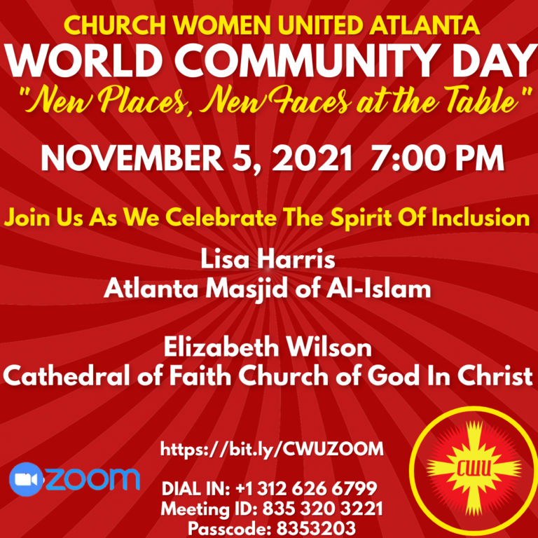 World Community Day November 5, 2021 7PM Church Women United In